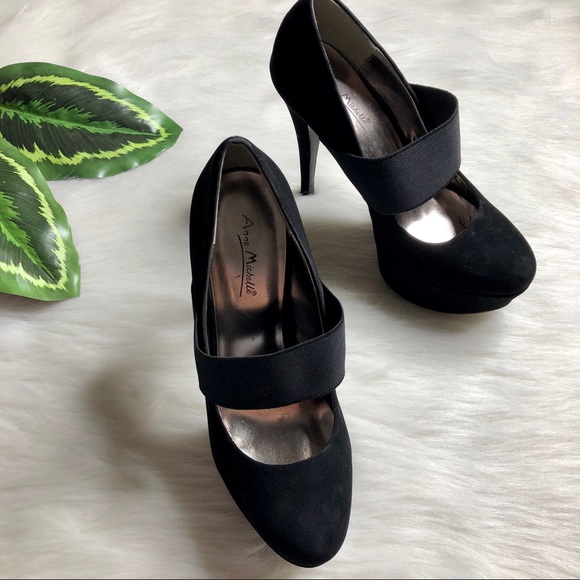 AKIRA Black Strap Stiletto Platform Heels Size 8.5 - Picture 2 of 9